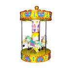 Koin Dioperasikan Merry Go Round Kiddie Rides 3 Kursi Mini Carousel Untuk TK