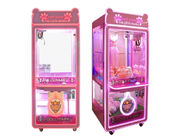 Mesin Hadiah Toy Crane Pink Dengan Bahan Logam / Kaca Tempering