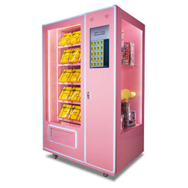 Mesin Penjual Otomatis Minuman Ringan Otomatis, Mesin Penjual Otomatis Komersial 24 Jam Pink Manis